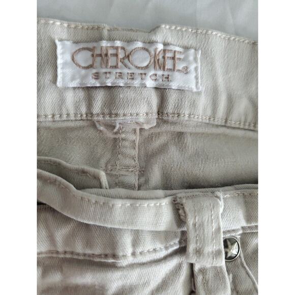 Cherokee Women's Capri Beige Size 34 Waist Cotton Blend Stretch Button Zip - Picture 5 of 12